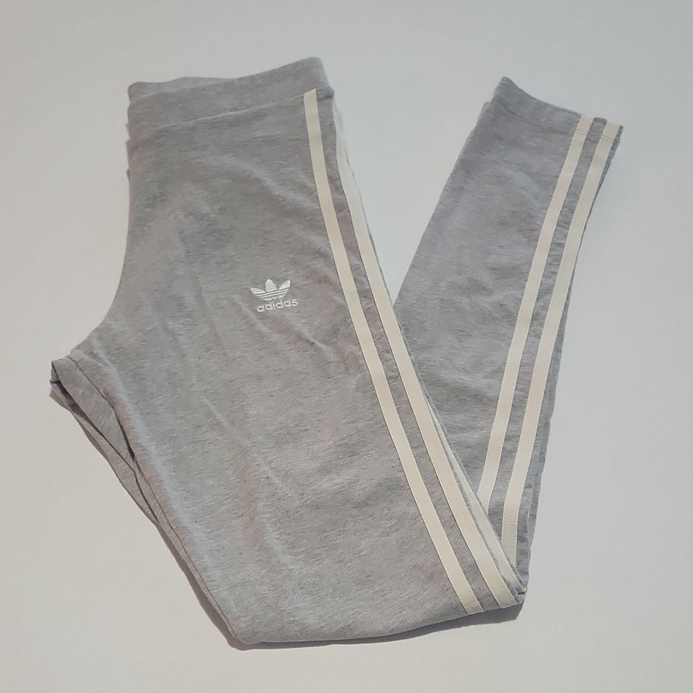 Womens Grey 3-Stripe Leggings